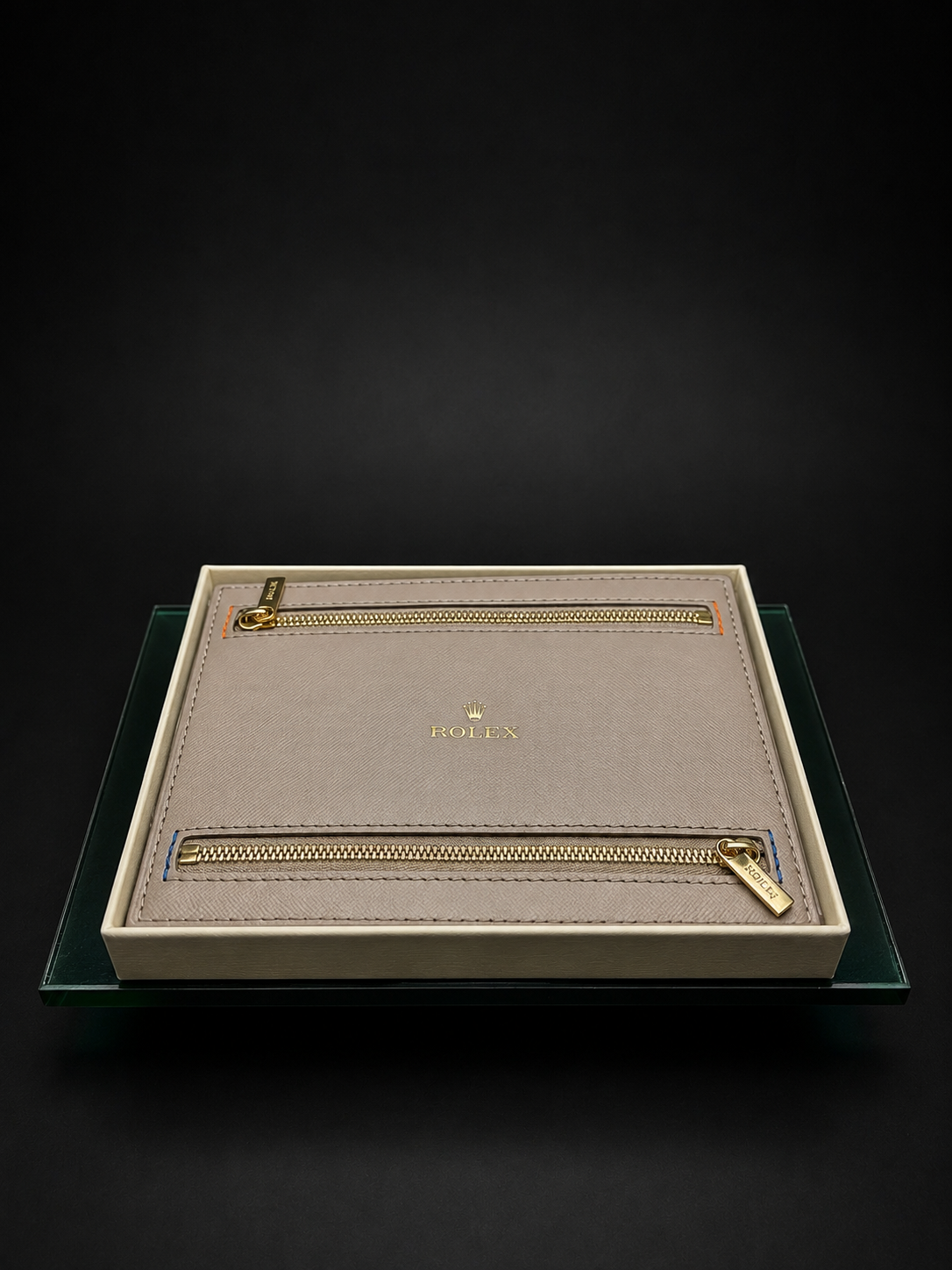 Rolex Leather Zip Pouch