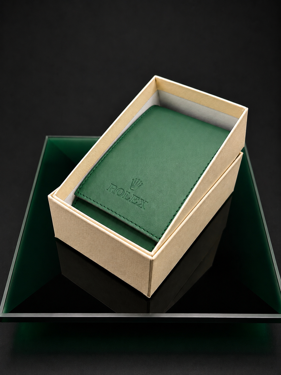 Rolex Green Leather Travel Wallet