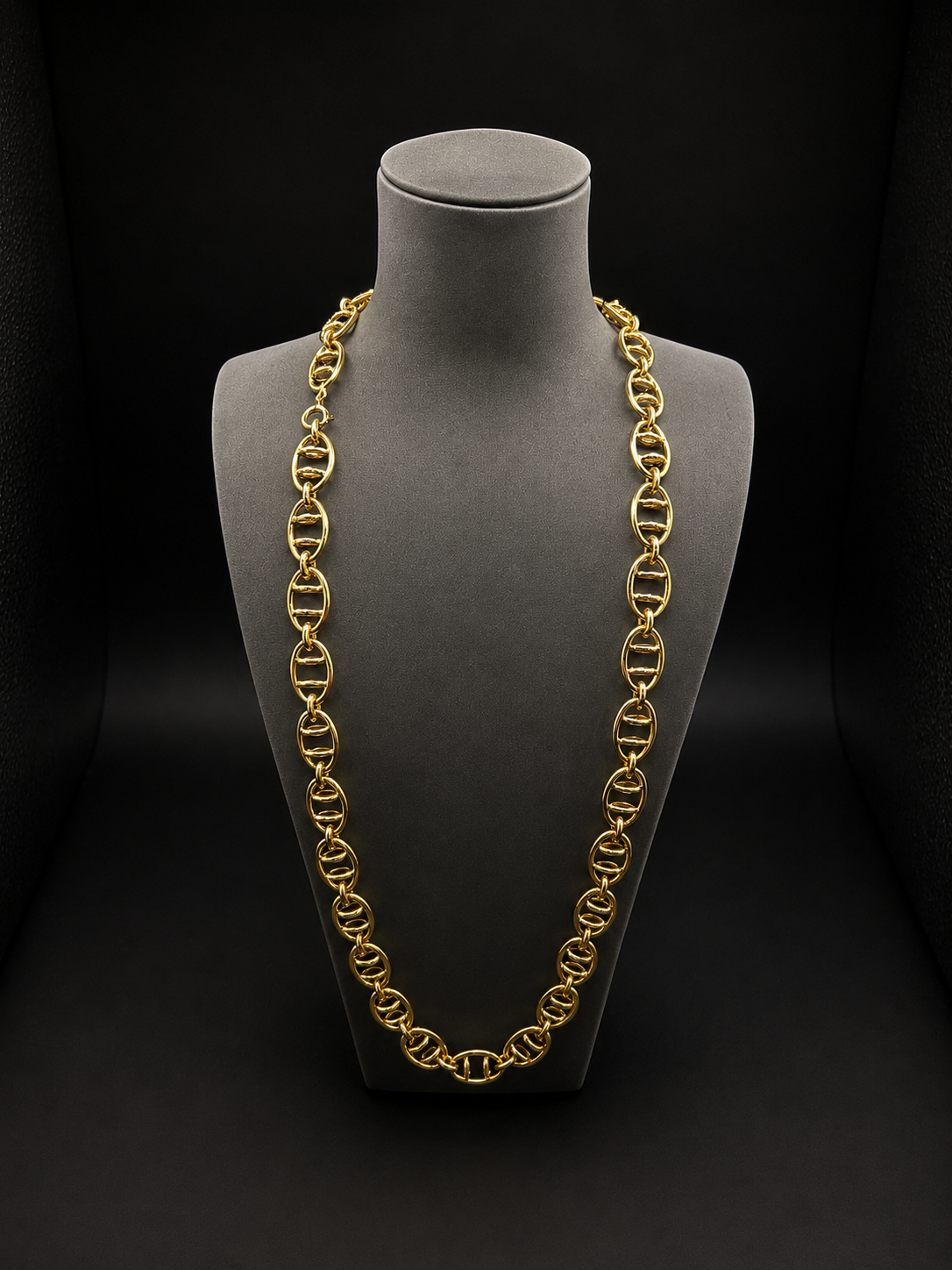9k Gold-Tone Oval Link Necklace