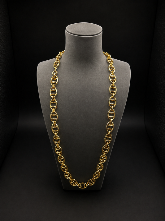 9k Gold-Tone Oval Link Necklace