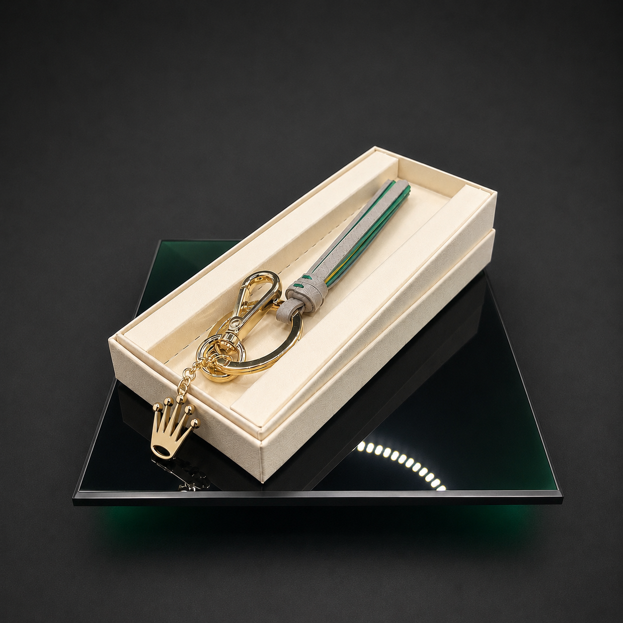 Rolex Leather Crown Keyring