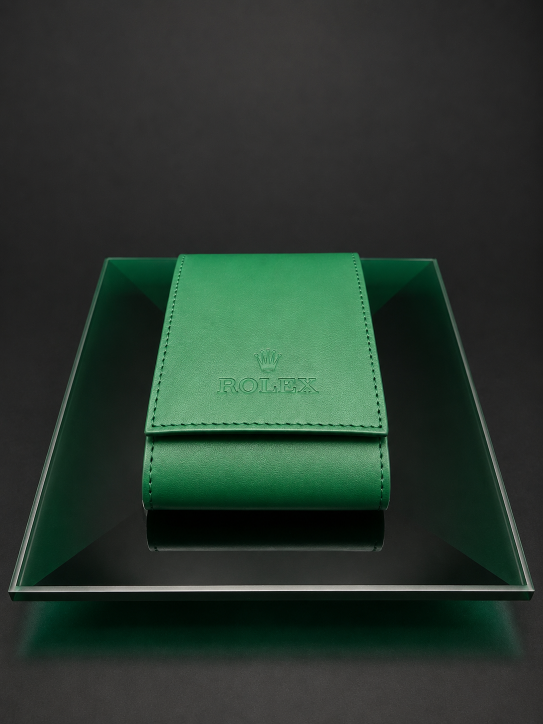 Rolex Green Leather Travel Wallet