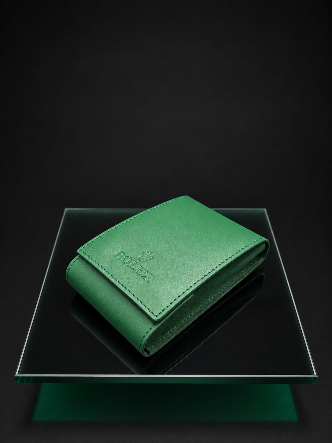 Rolex Green Leather Travel Wallet