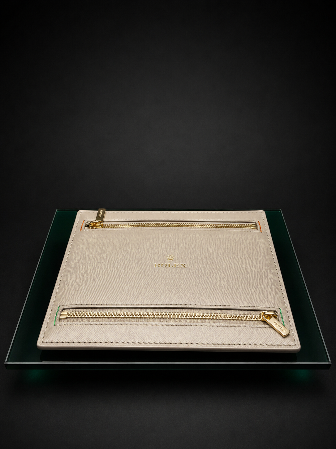 Rolex Leather Zip Pouch